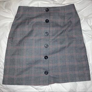 f21 plaid button up mini skirt